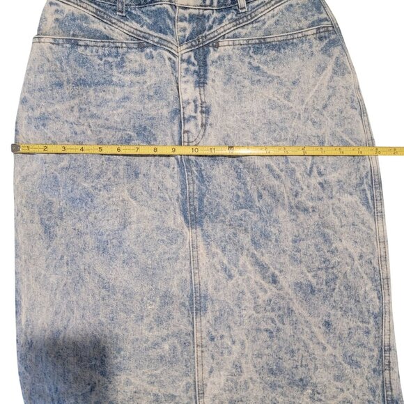 Vintage Jordache Acid Wash Denim High Waisted Skirt Size 6/8 Retro Jean Stone - Picture 7 of 9